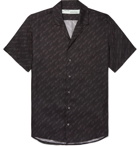 Off-White - Camp-Collar Logo-Print Silk-Twill Shirt - Men - Black