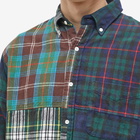 END. x Beams Plus 'Ivy League' Button Down Flannel Check Panel Shirt in Multi