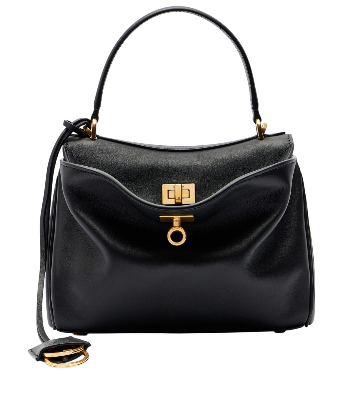 Balenciaga Black XXS Ville Floral Top Handle Bag Balenciaga