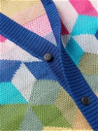 Corridor - Cube Jacquard-Knit Colour-Block Pima Cotton Cardigan - Multi