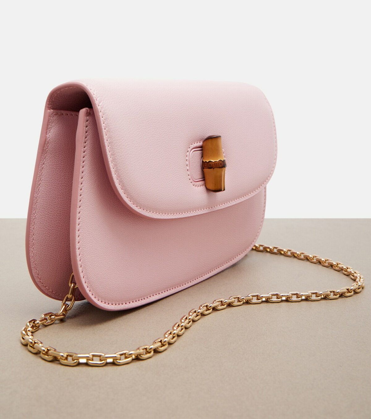 Gucci Bamboo leather clutch