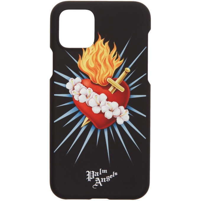 Photo: Palm Angels Black and Multicolor Sacred Heart iPhone 11 Pro Case