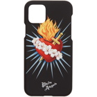 Palm Angels Black and Multicolor Sacred Heart iPhone 11 Pro Case