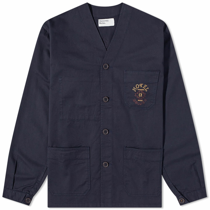 Photo: Universal Works Men's Twill V N Chore Jacket in Dark Navy