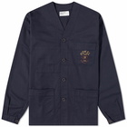 Universal Works Men's Twill V N Chore Jacket in Dark Navy