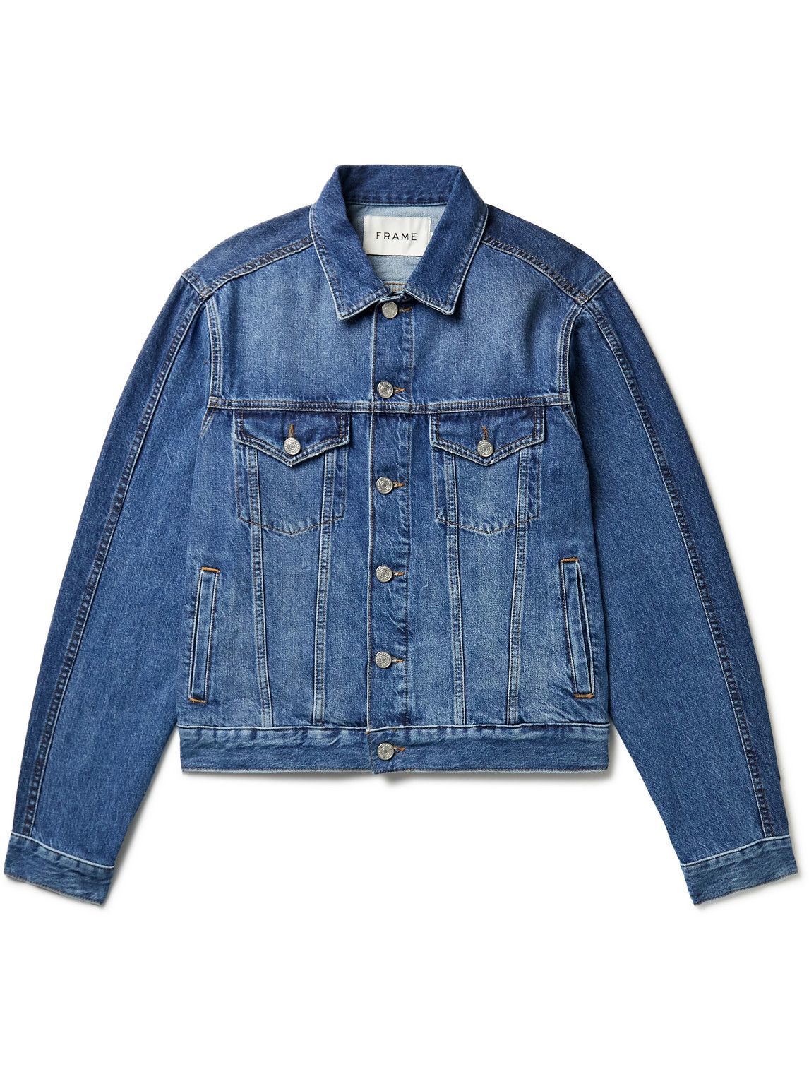 FRAME - Reconstructed Organic Denim Jacket - Blue Frame Denim