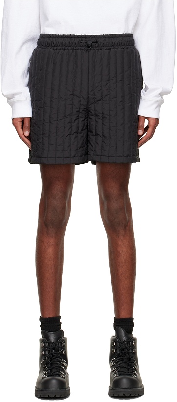 Photo: RAINS Black Quilted Shorts