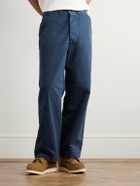 Remi Relief - Straight-Leg Cotton-Twill Trousers - Blue