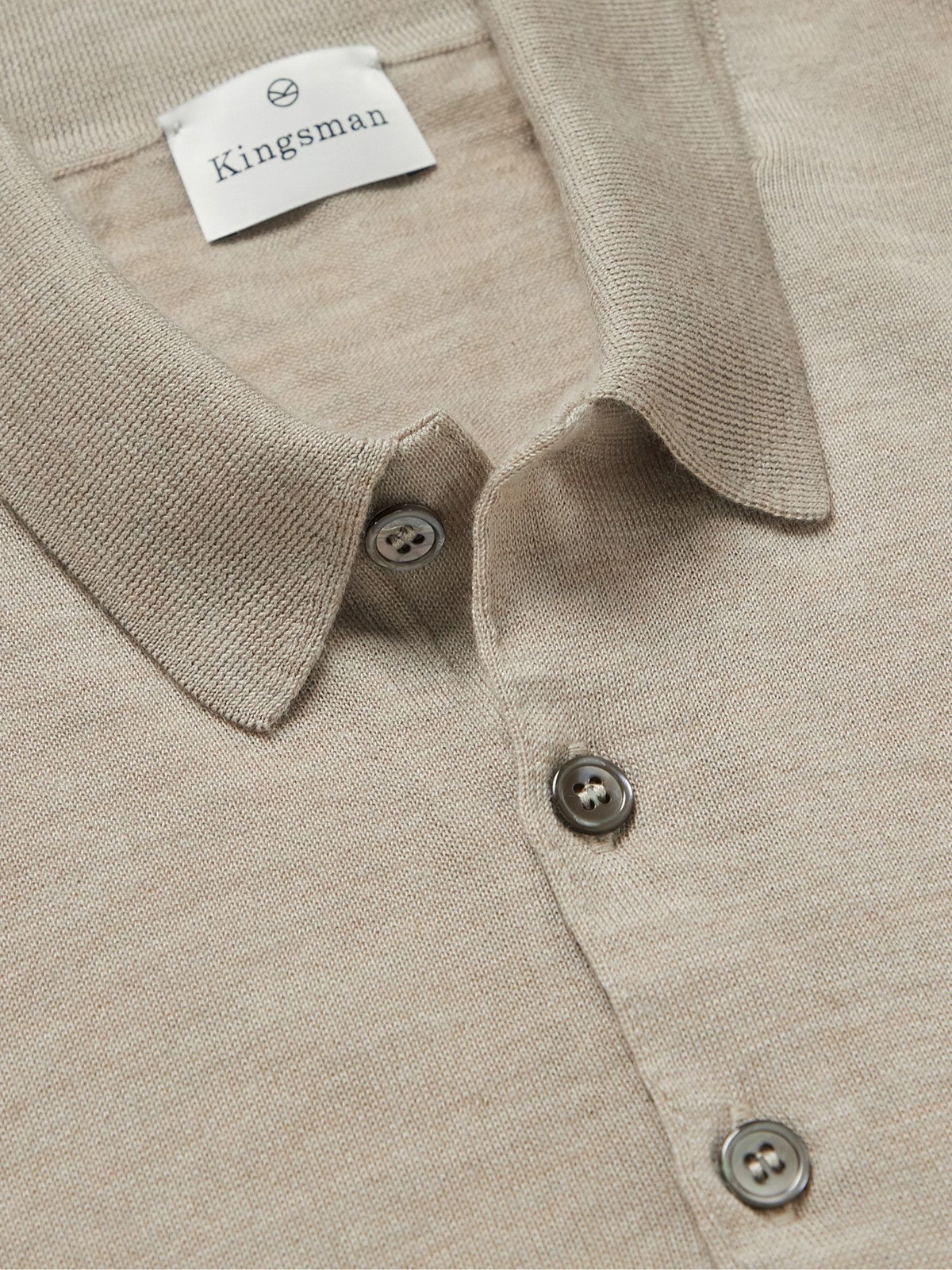 Prada logo-embroidered Cashmere Polo Shirt - Neutrals