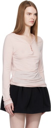 OPEN YY Pink Hook Long Sleeve Henley