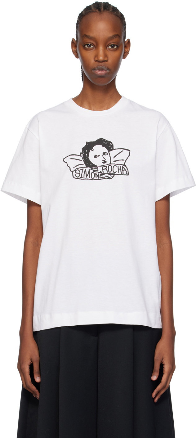 Simone Rocha White Angel Baby T-Shirt Simone Rocha