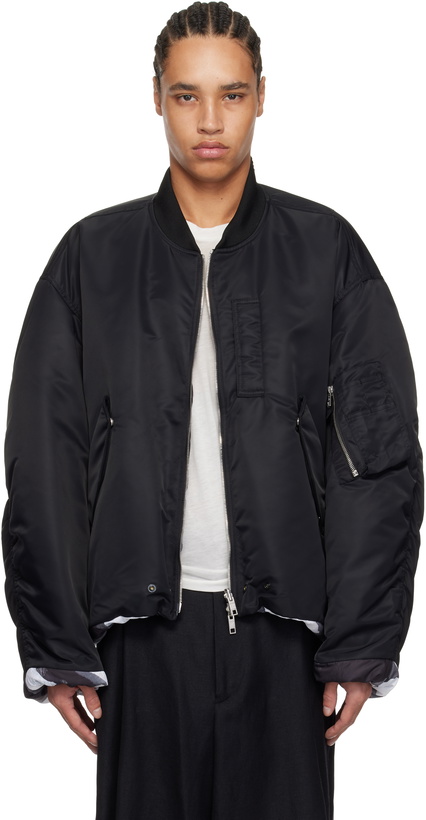 Photo: WOOYOUNGMI Black & White MA-1 Reversible Bomber Jacket