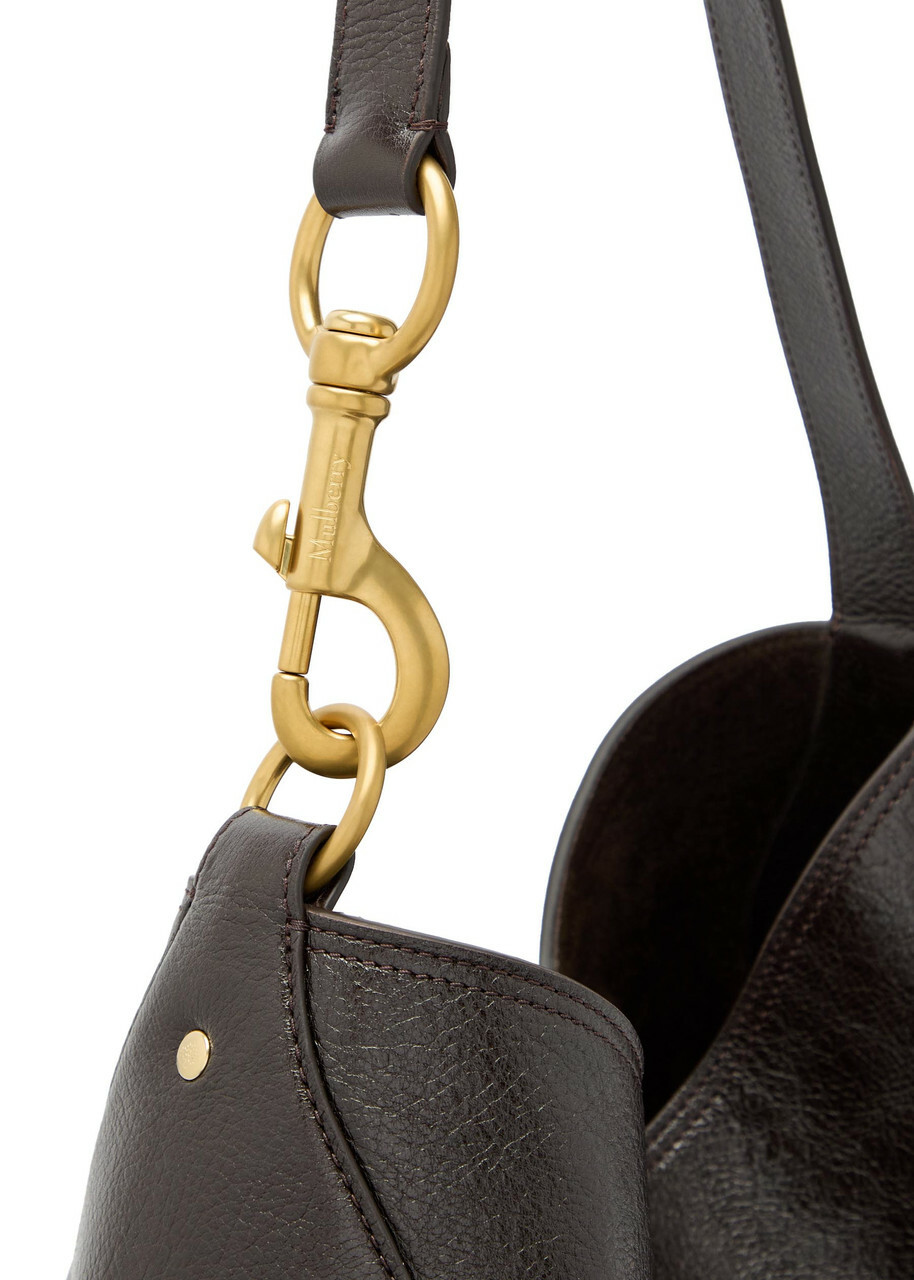 Mulberry Hackney Glossed Grained Leather Shoulder bag - Brown - One Size