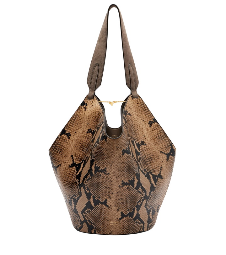 Photo: Khaite Lotus Small snake-effect leather tote bag