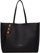 Balmain Black Emblème Leather Tote