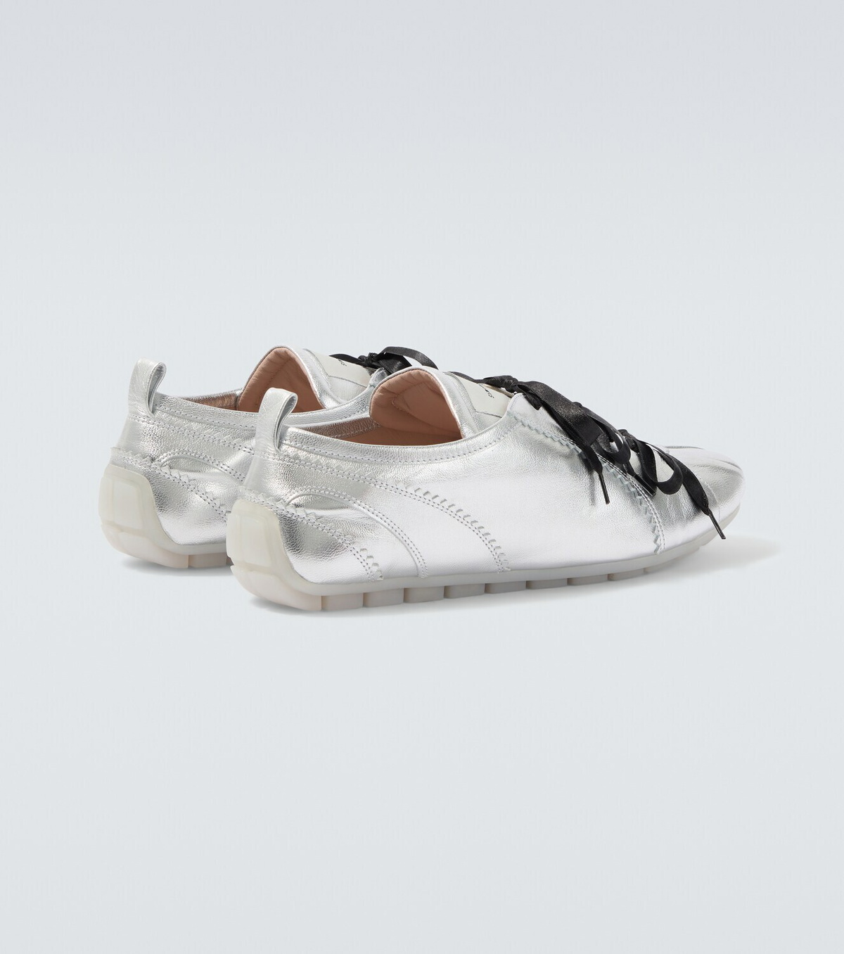 Simone Rocha Ballerina Grip metallic leather sneakers