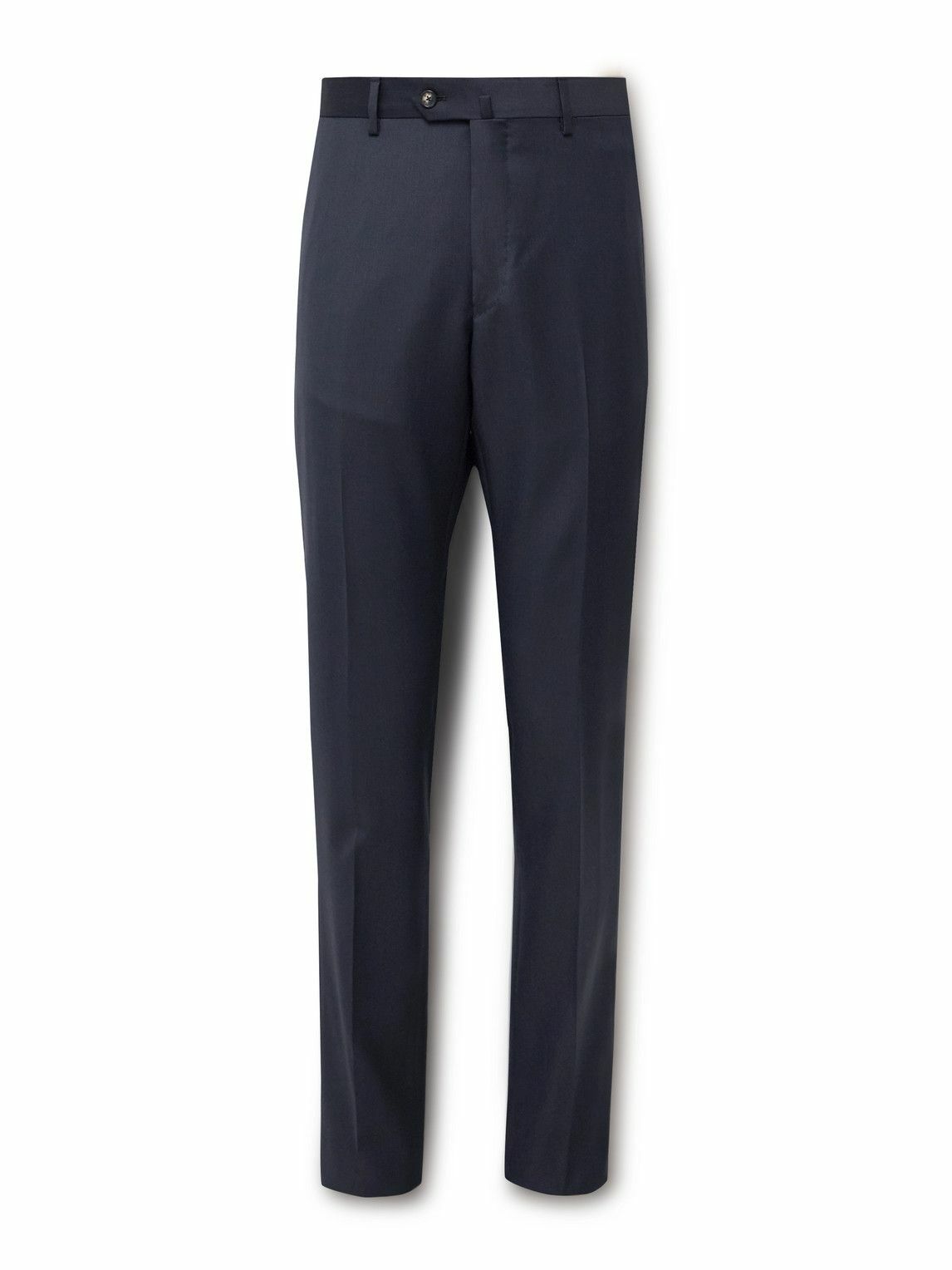 Caruso - Slim-Fit Wool Suit Trousers - Blue