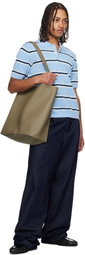 Dunst Blue Striped Knit Polo