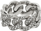 AMBUSH Silver Pavé Classic Chain Ring