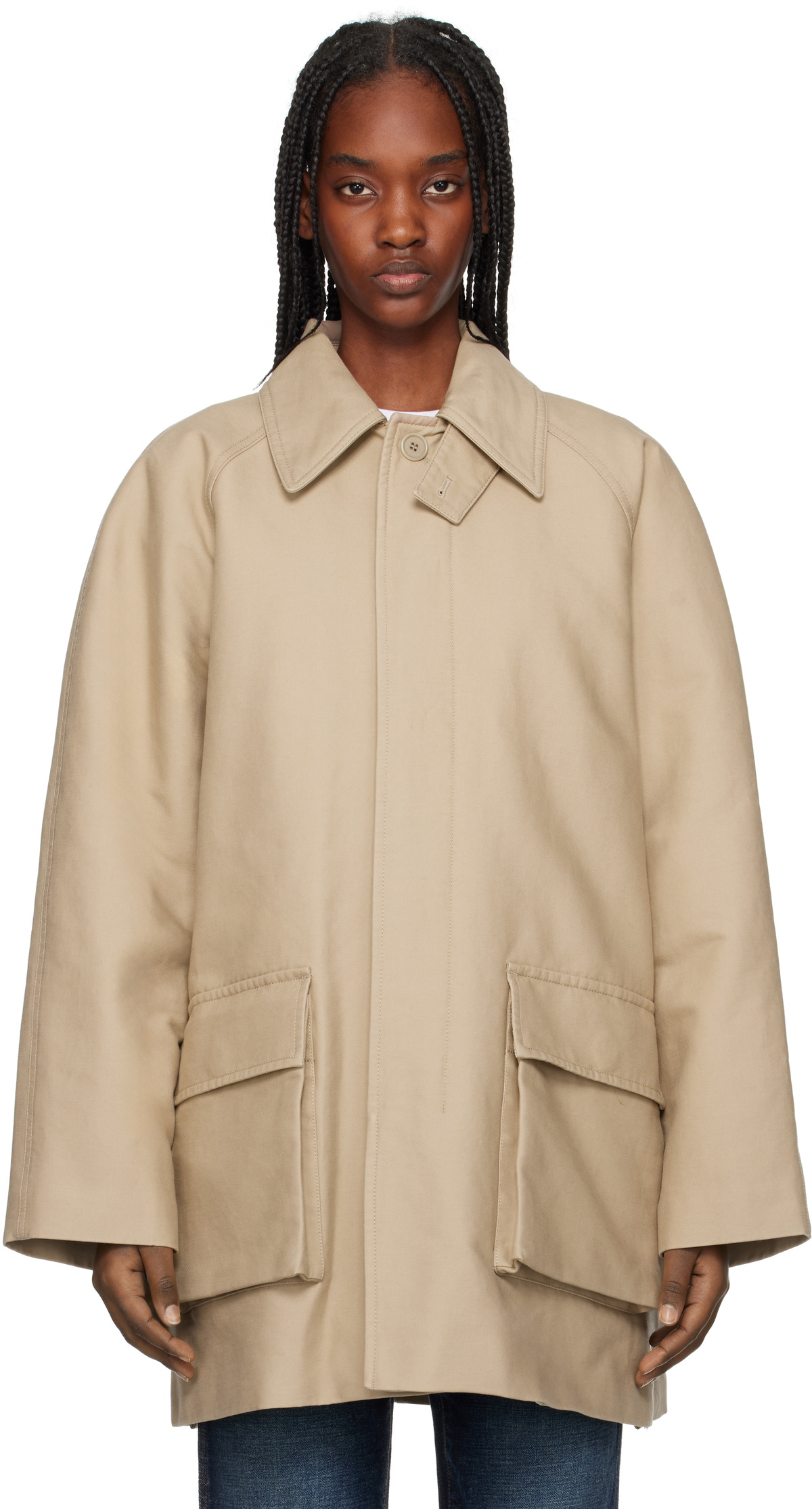 【関税込み】Filippa K トープ コットンギャバジン カーコート Cotton Gabardine Car Coat - Driftwood | Filippa K
