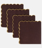 Once Milano Set of 4 scalloped linen napkins