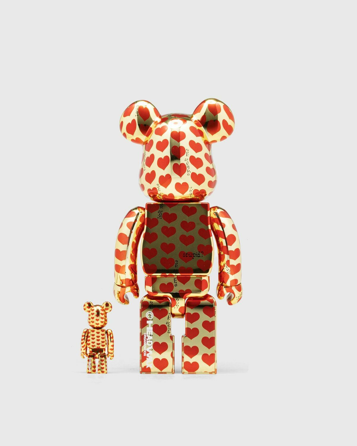 Medicom Bearbrick 400% Amplifier Gold Heart 2 Pack Gold/Red Toys 
