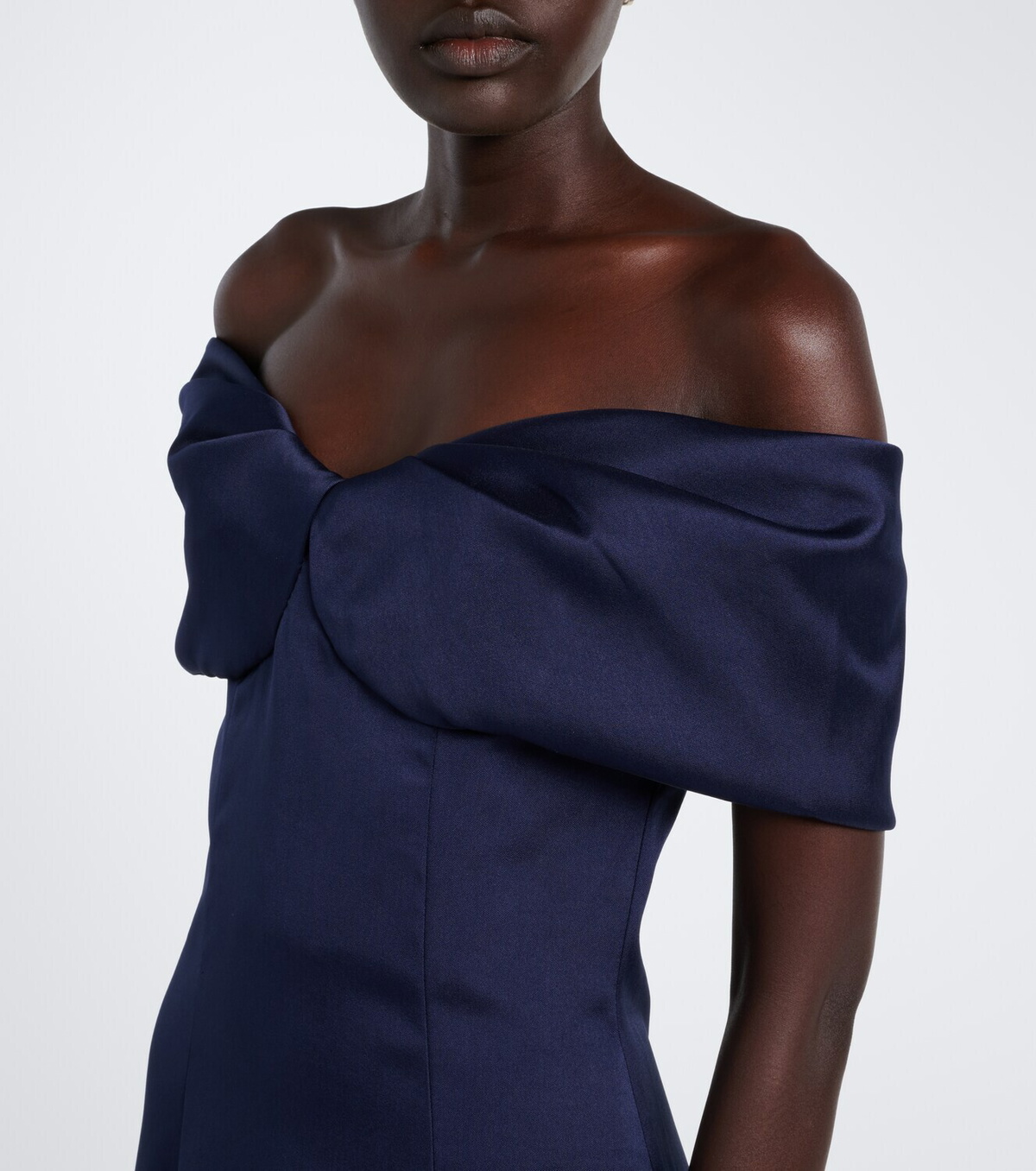 Costarellos Norelle off-shoulder satin midi dress