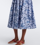 Erdem Striped printed cotton poplin midi dress