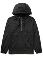 FRAME - Cotton-Blend Hooded Half-Zip Anorak - Black