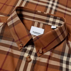 Burberry Men's Button Down Coulsdon Check Shirt in Dark Birch Brown
