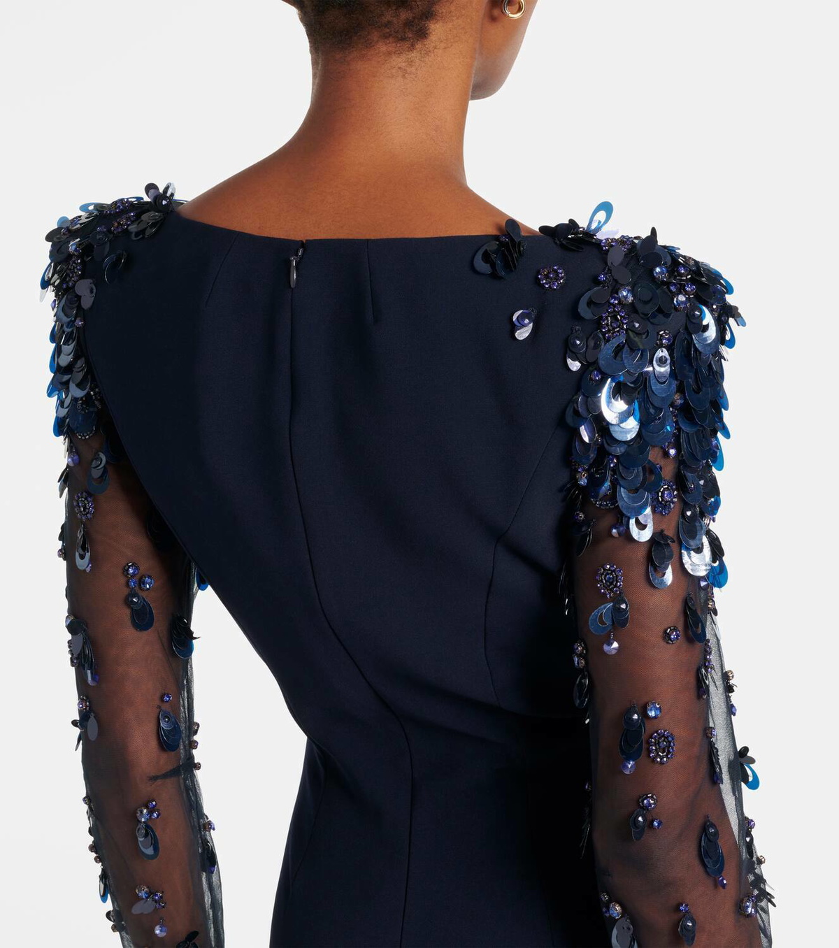 adrianna papell women's beaded fringe sheath dress Short Wedding by 40451 collection: hemster edge Dress COLOR:Midnight Multi Velvet Long Dress Navy