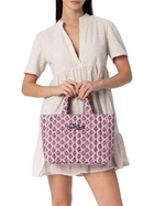 MC2 Saint Barth Pink Flower Quilted Soft Tote Mid Bag