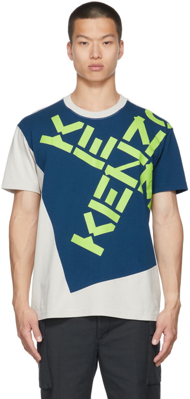 Photo: Kenzo Blue & Beige Sport Big X T-Shirt