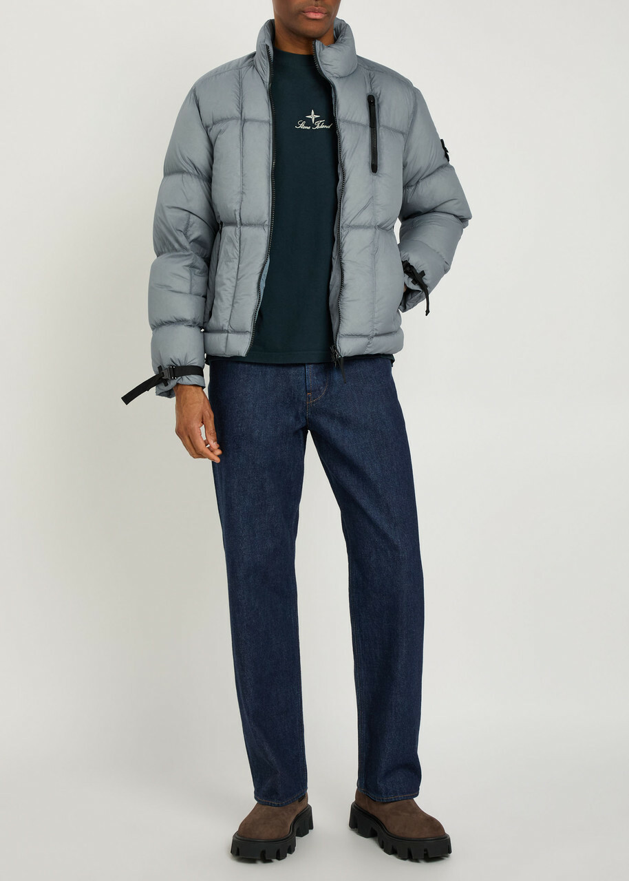 Stone Island Padded Nylon Jacket Dark Blue
