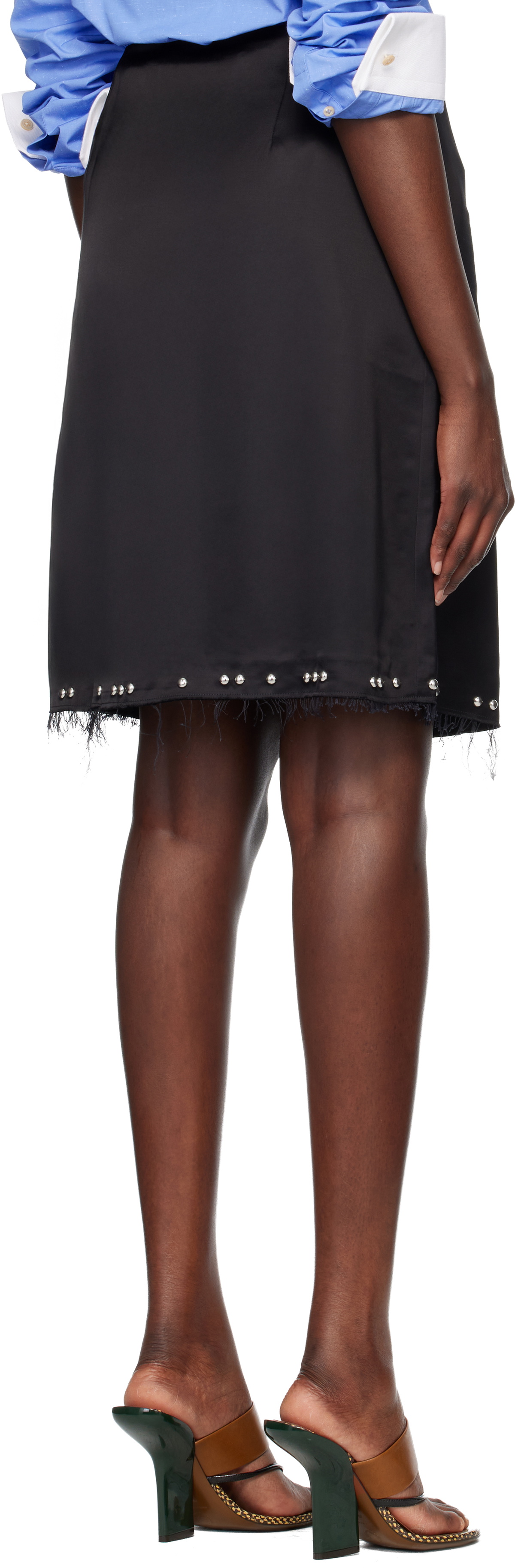 Wales Bonner Black Iris Studded Midi Skirt