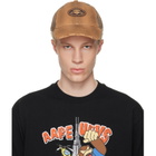AAPE by A Bathing Ape Tan Moonface Logo Distressed Cap
