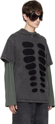 AVAVAV Gray Hooded Cutout T-shirt