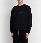 Y-3 - Distressed Logo-Print Loopback Cotton-Jersey Sweatshirt - Black