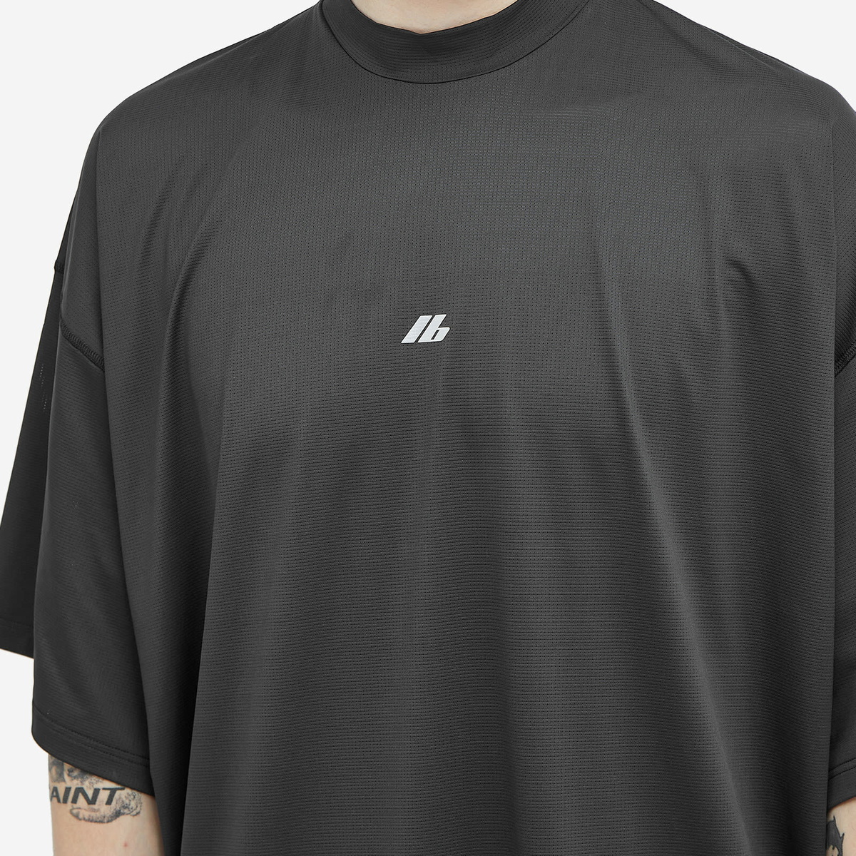 Balenciaga Men's Technical Mesh Short Sleeve T-Shirt in Black