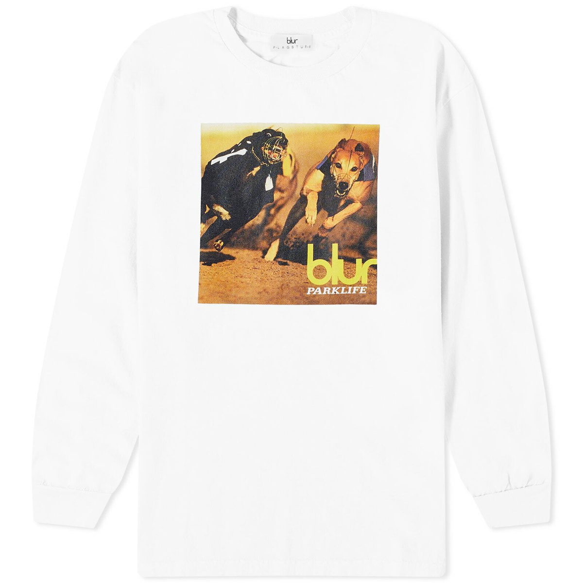 Photo: Flagstuff Men's x Blur Parklife Long Sleeve T-Shirt in White