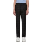 PS by Paul Smith Black and Brown Tartan Wool Mid-Rise Trousers