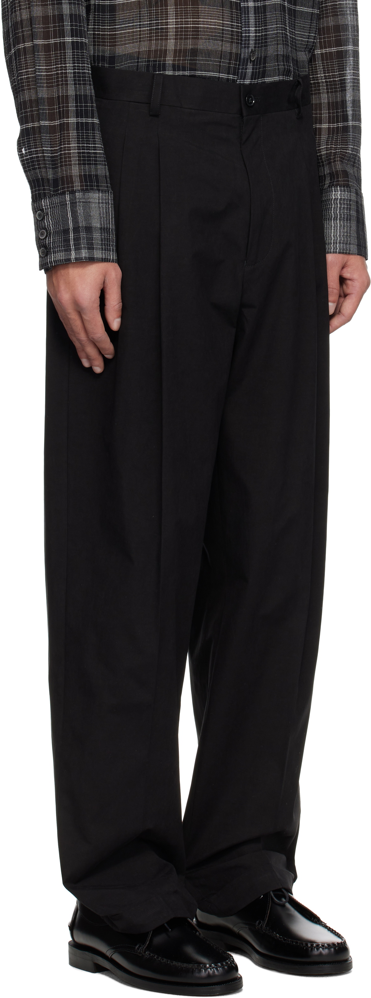 Carter Young SSENSE Exclusive Black Pleated Trousers