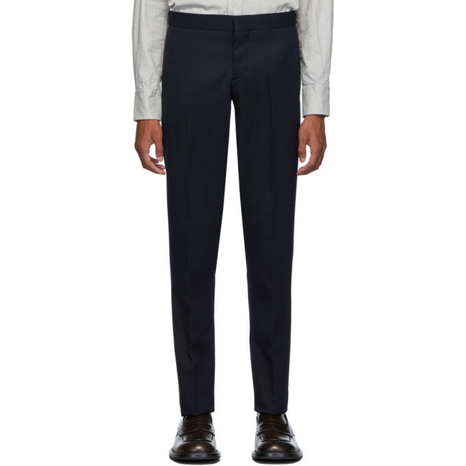 Photo: Thom Browne Navy Skinny Unconstructed Trousers