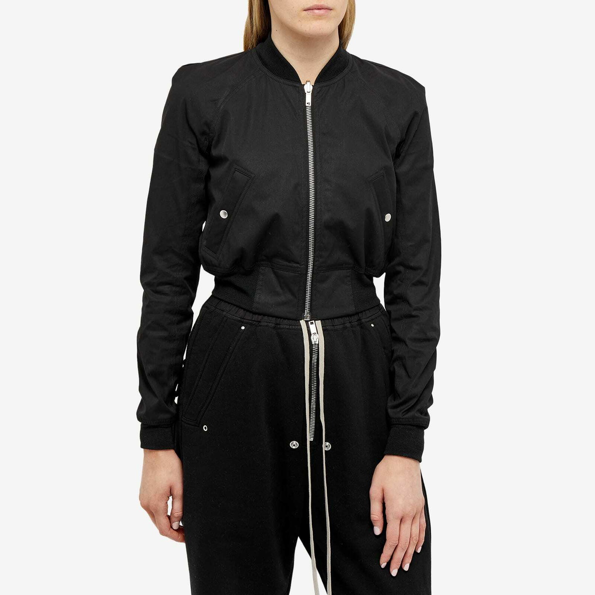 Rick Owens Women's Cropped Flight Bomber Jacket in Black