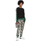 Dolce and Gabbana Black and Green Wool DG King Sweatshirt