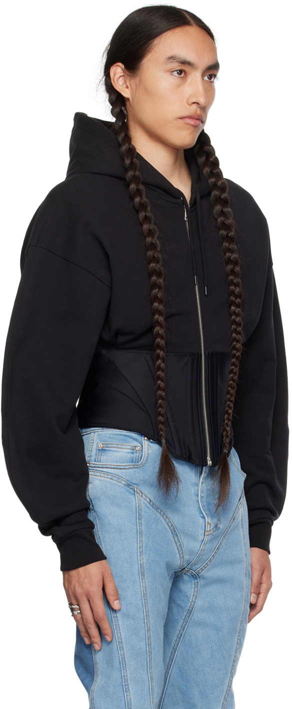Mugler Heavy Fleece Hoodie in Black SS25 main image 0