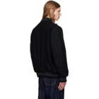 vowels Black Wool Varsity Bomber Jacket
