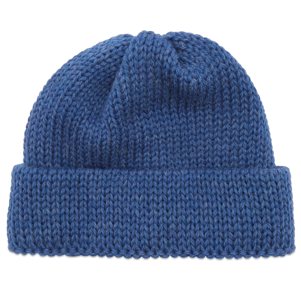Universal Works Men's British Wool Short Watch Cap in Work Blue 