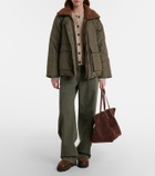 Brunello Cucinelli Shearling-trimmed cotton-blend jacket
