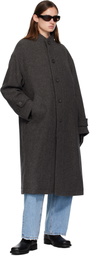 COOR Gray Cashmere High-Neck Coat